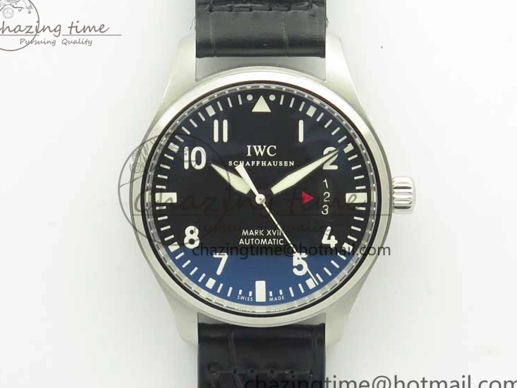 MIROTIME 0718 Supportive Mark XVII IW326501 MKS 1:1 Best Edition Black Dial On Black Leather Strap MIYOTA 9015 V 7208